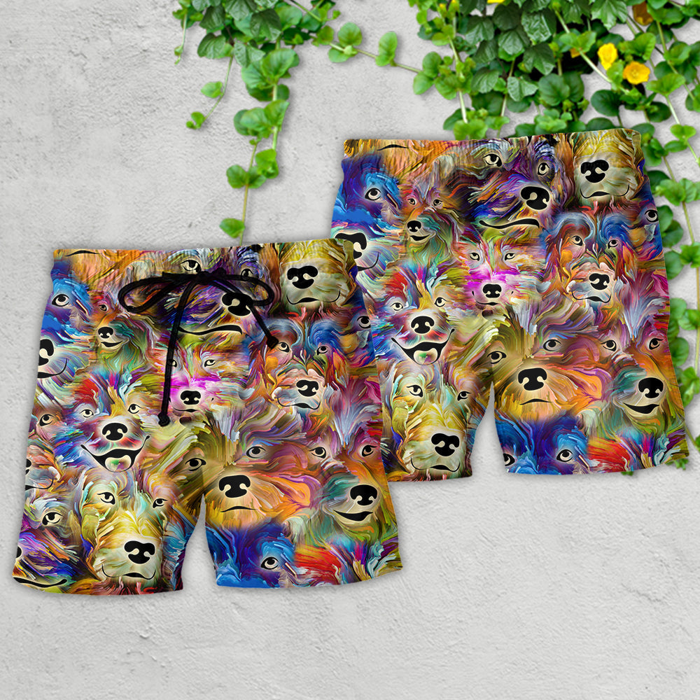 Dog Painting Memory Tribute Beach Shorts For Coastal Adventures And Relaxed Summer Wear