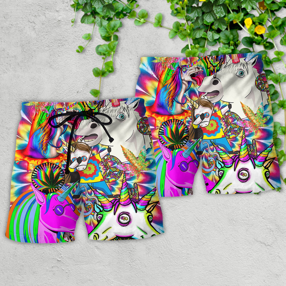 Hippie Unicorn Dreamy Wonderland Fantasy Beach Shorts For Coastal Adventures And Relaxed Summer Wear