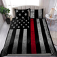 Firefighter Red Line Bedding Cover For Firefighter Bedroom Decor