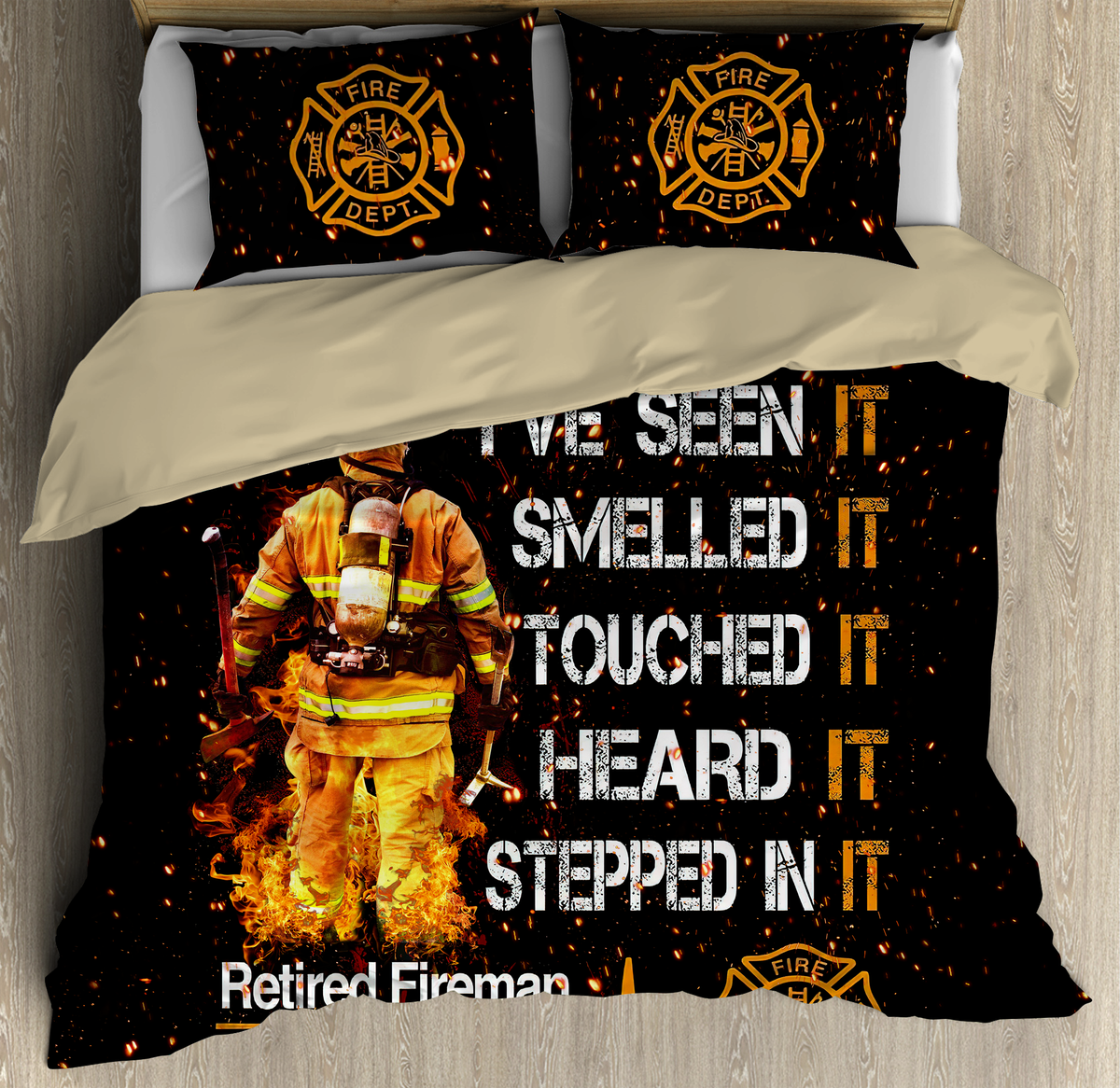 Retired Firefighter Bedding Cover For Firefighter Bedroom Decor