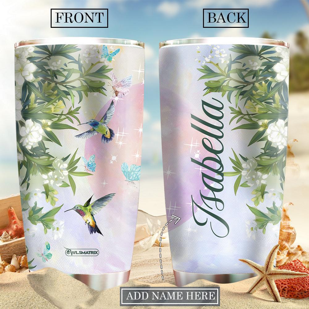 Hummingbird Loves Floral Forever Personalized 20 Oz Tumbler For Coffee Travel And Daily Drinks