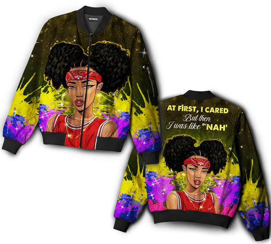 Black girl at first - Bomber jacket - BOMJ02NVC010921-Owls Matrix