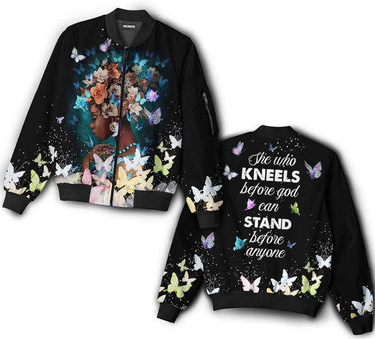 Black girl stand before - Bomber jacket - BOMJ03TNH060921 - Owls Matrix LTD