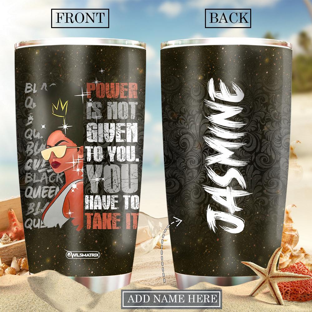 Black Woman Powerful Personalized 20 Oz Tumbler For Coffee Travel And Daily Drinks