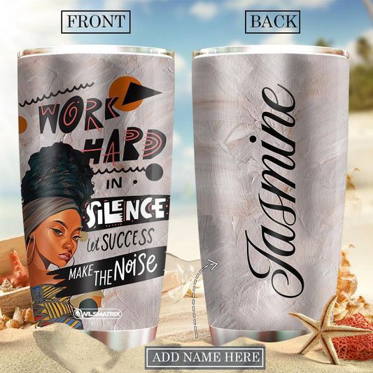 Black Woman Powerful Personalized 20 Oz Tumbler For Coffee Travel And Daily Drinks
