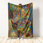Cat Beautiful Colorful Painting Flannel Blanket For Cozy Bedroom Sofa Decor