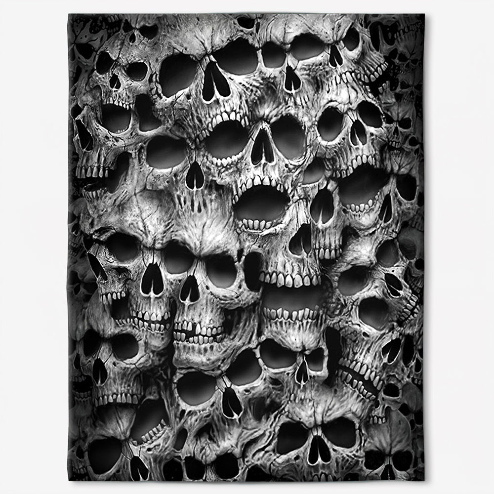 Skull No Fear No Pain Flannel Blanket For Cozy Bedroom Sofa Decor
