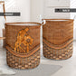 Bachata Dance Rattan Texture Laundry Basket For Nursery Dorm And Home Storage