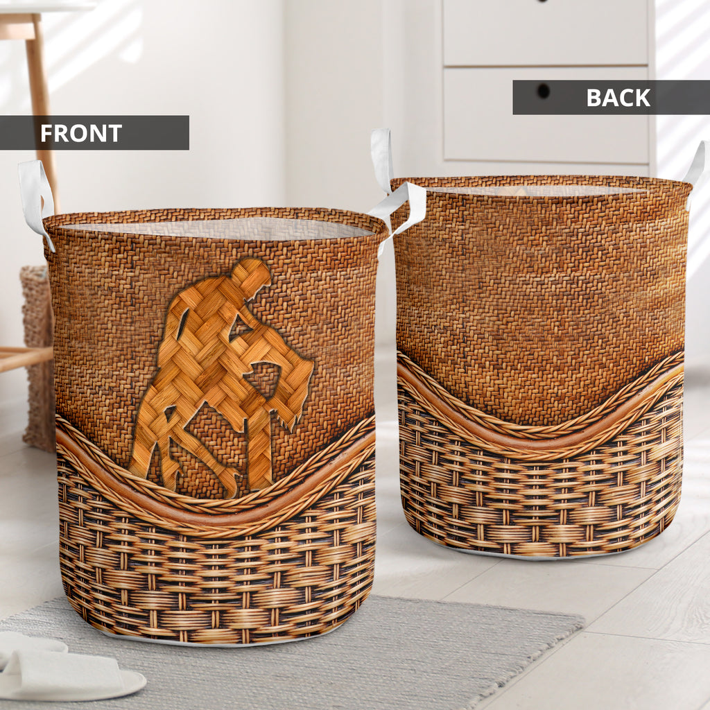 Bachata Dance Rattan Texture Laundry Basket For Nursery Dorm And Home Storage