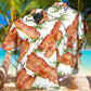 Playful Dessert And Bacon Hawaiian Shirt With Detailed Graphic For Tropical Travel Beach Gatherings And Comfortable Wear