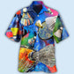 Colorful Badminton Hawaiian Shirt For Summer Events And Casual Outdoor Wear