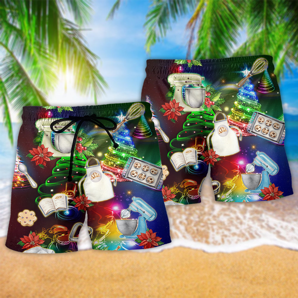 Baking Lover Christmas Holiday Beach Shorts Pattern View For Vacation Travel And Outdoor Fun