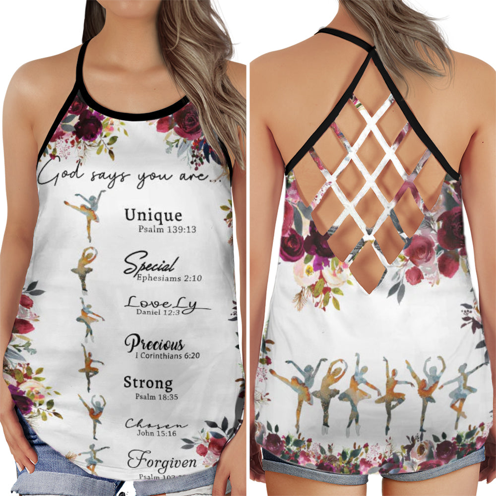 Ballet Is My Soul Floral Hollow Tank Top For Studio Practice And Festival Wear