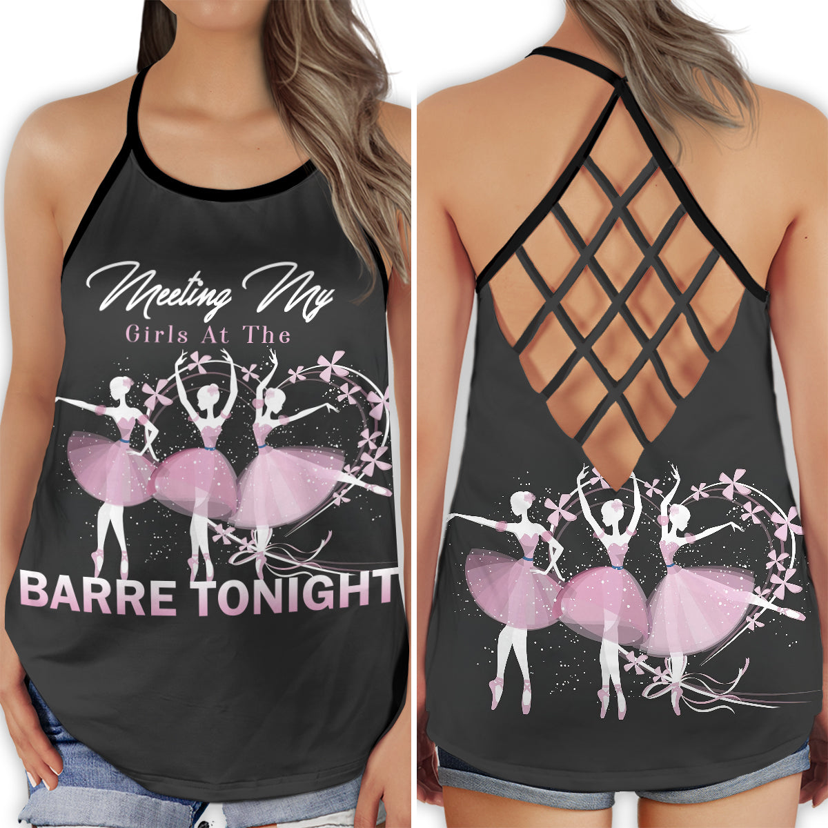 Ballet Is My Beautiful Soul Graceful Hollow Tank Top For Studio Practice And Festival Wear