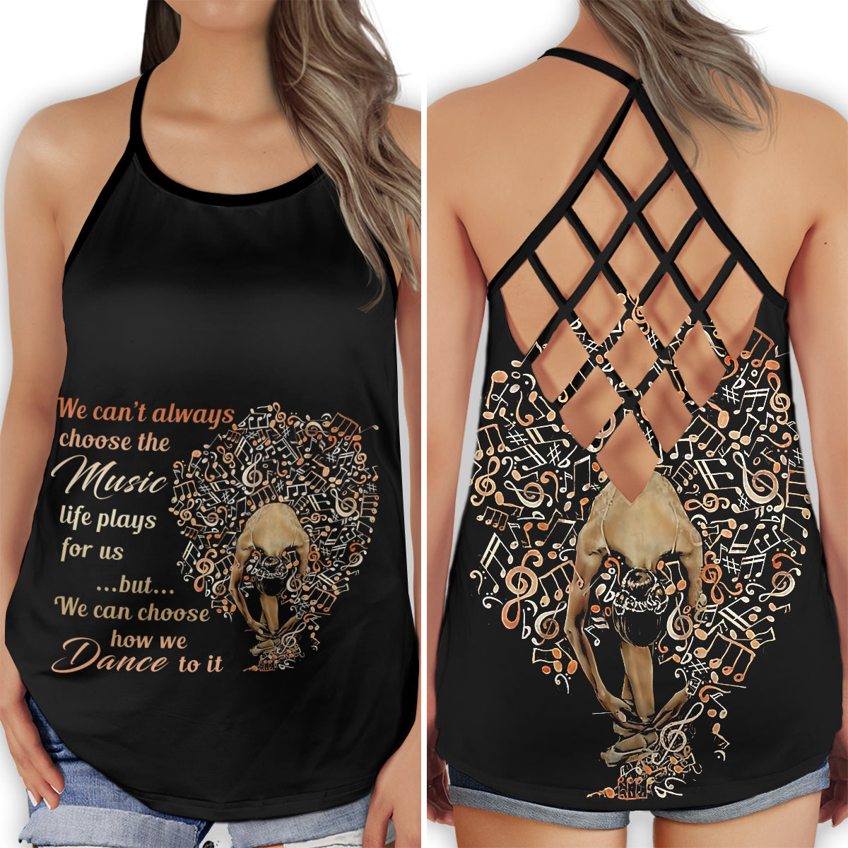 Ballet Is My Lovely Soul Grace Hollow Tank Top For Studio Practice And Festival Wear