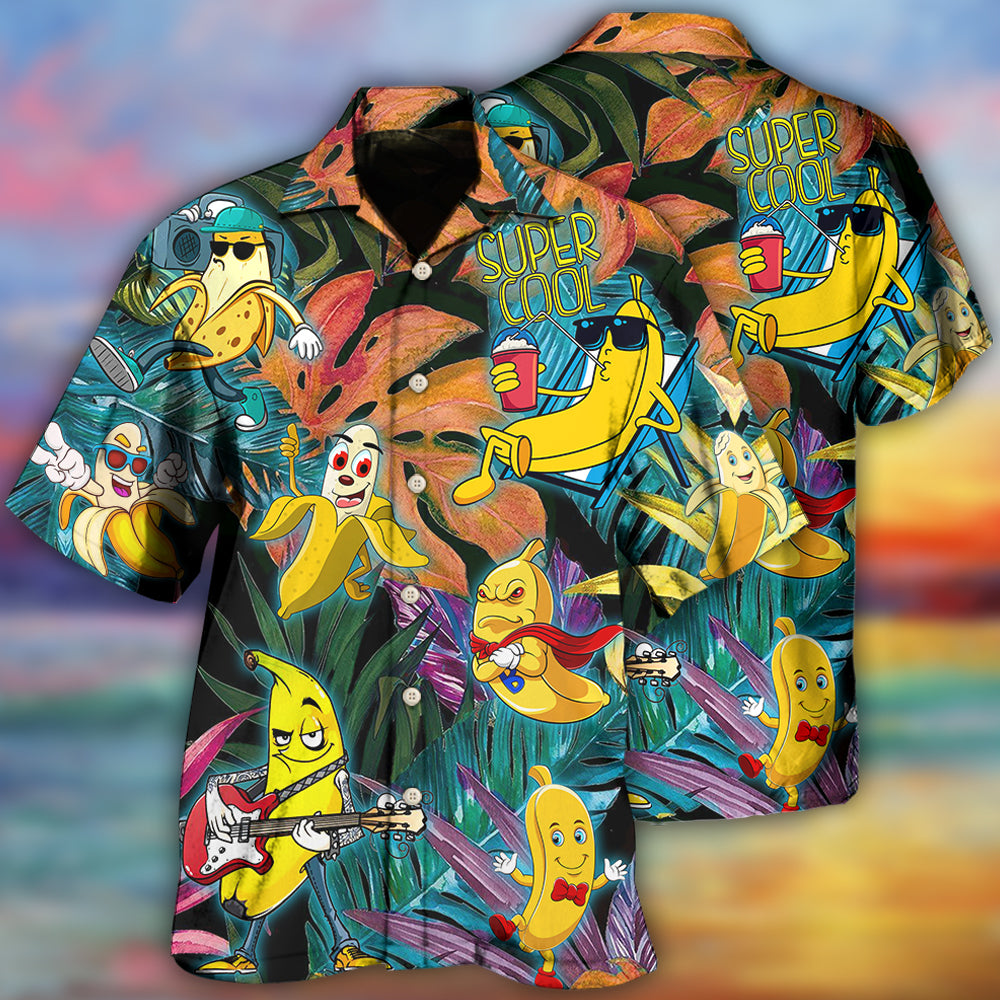 Funny Banana Fruit Pattern Hawaiian Shirt For Island Vacations, Resort Wear, And Relaxed Seasonal Style