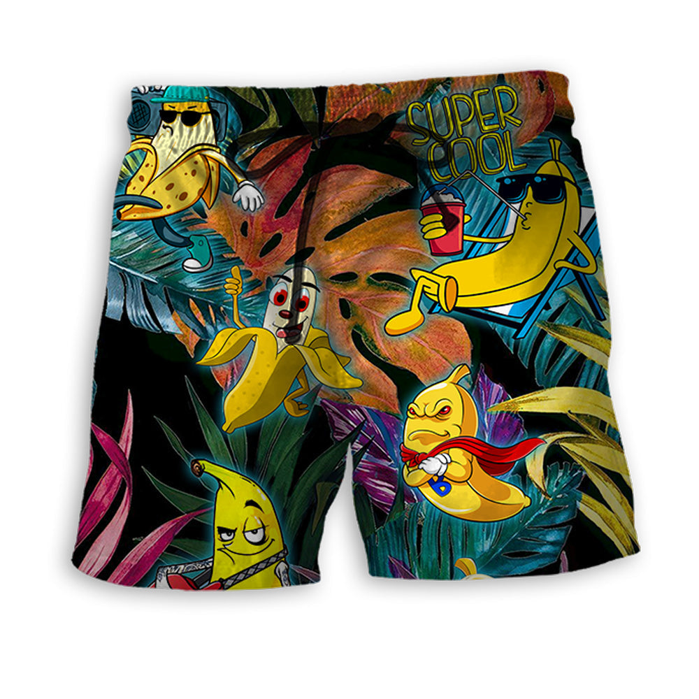 Funny Banana Fruit Humor Beach Shorts For Summer Vacation And Coastal Travel