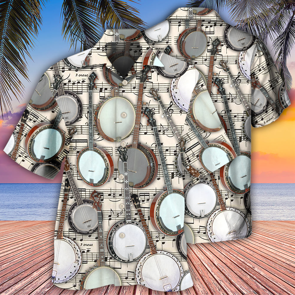 Banjo Hawaiian Shirt With All Over Print For Resort Holidays Beach Travel And Relaxed Casual Fashion