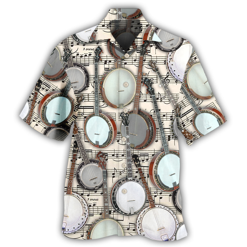 Banjo Music Hawaiian Shirt For Coastal Travel, Casual Events, And Comfortable Summer Wear