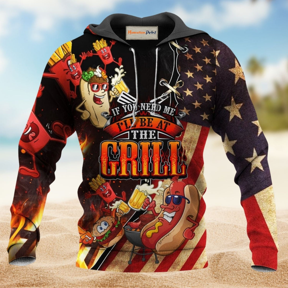 Colorful Barbecue Grill Life Hoodie For Hobby Enthusiasts Casual Outings Travel And Everyday Comfort