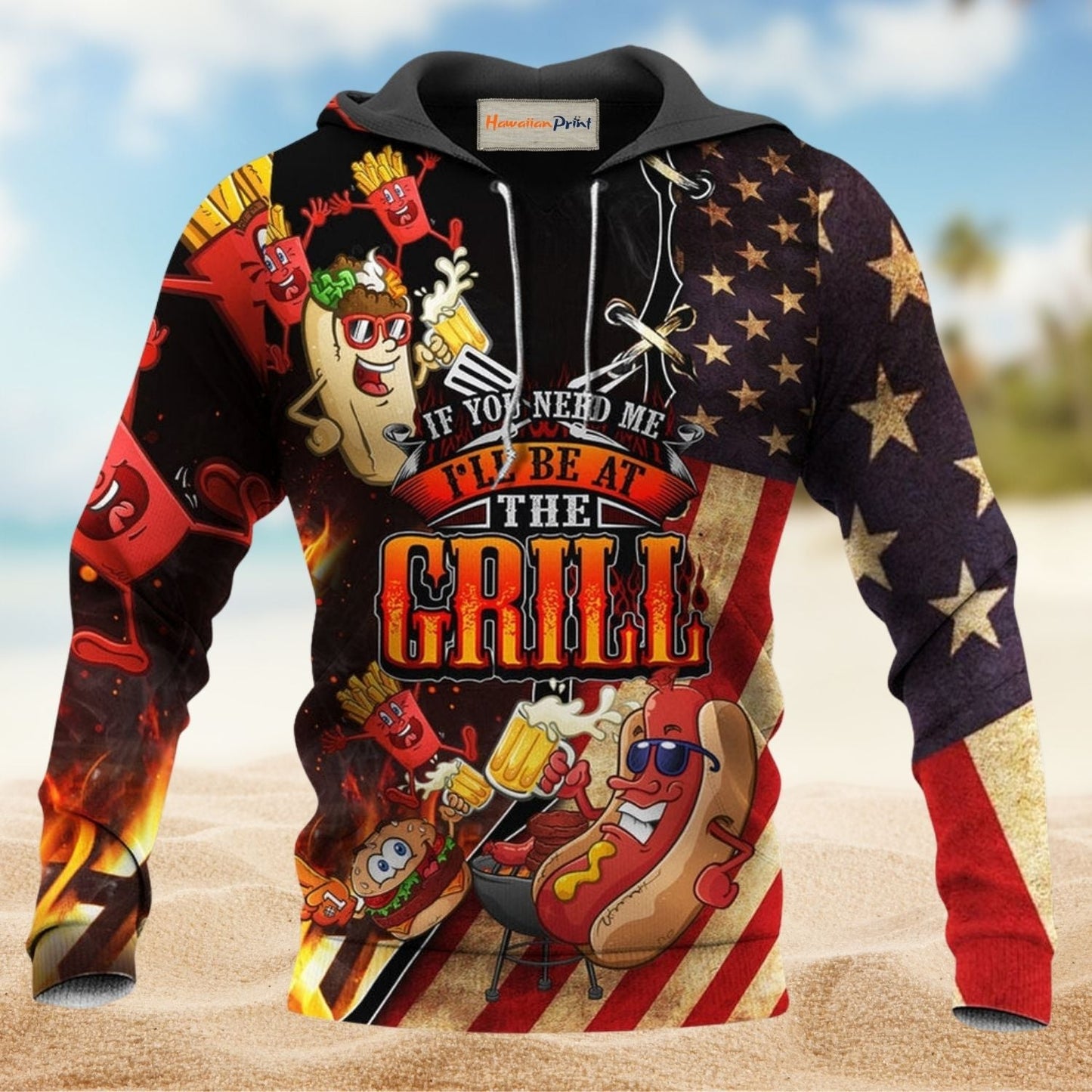 Colorful Barbecue Grill Life Hoodie For Hobby Enthusiasts Casual Outings Travel And Everyday Comfort