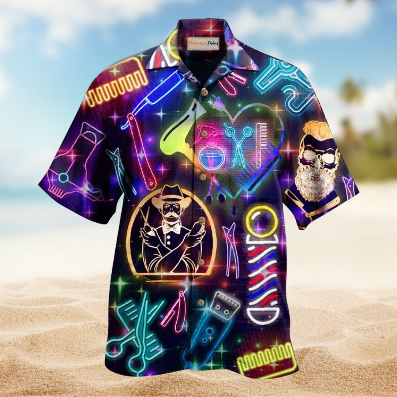 Barber Changing The World One Haircut At A Time Hawaiian Shirt For Summer Vacation Beach Travel And Relaxed Casual Wear