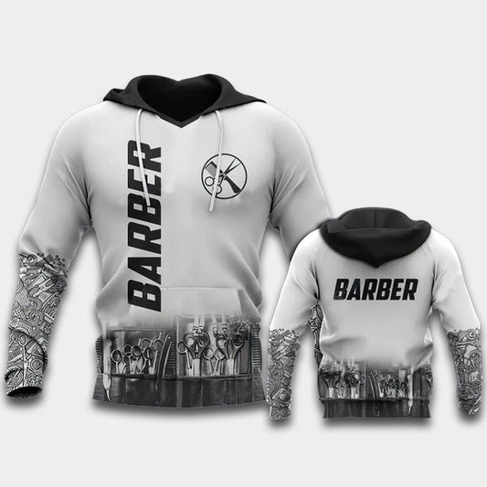 White Barber Life Hoodie For Weekend Trips Relaxed Outfits And Thoughtful Gifting