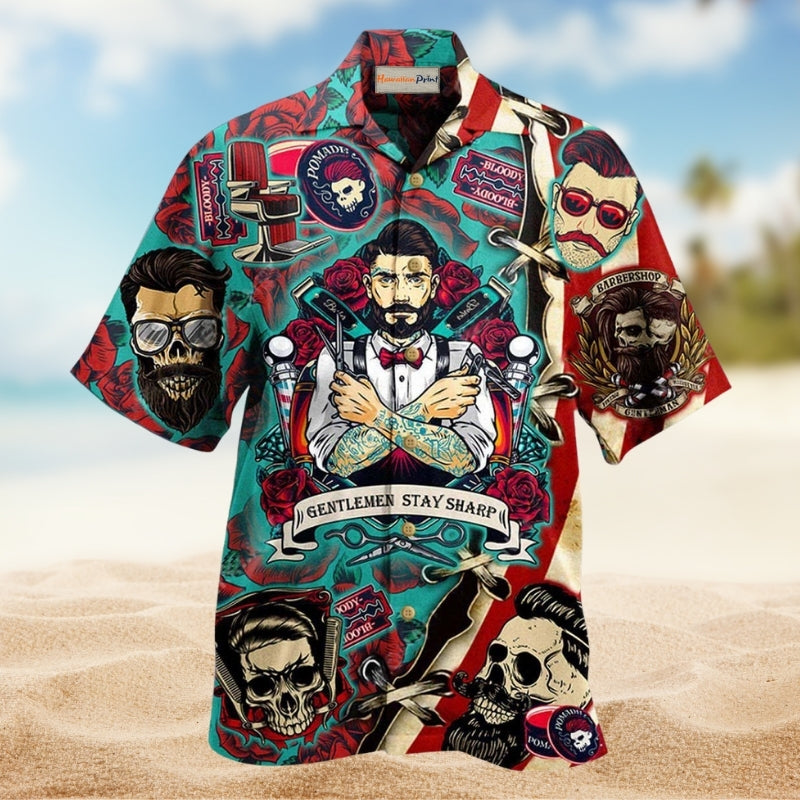 Barber Stay Sharp Hawaiian Shirt For Vacation Adventures Beach Events And Relaxed Warm Weather Style