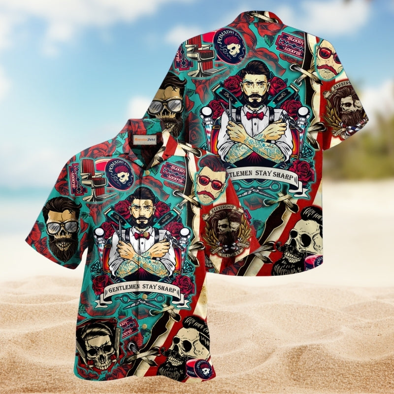 Barber Stay Sharp Hawaiian Shirt For Vacation Adventures Beach Events And Relaxed Warm Weather Style