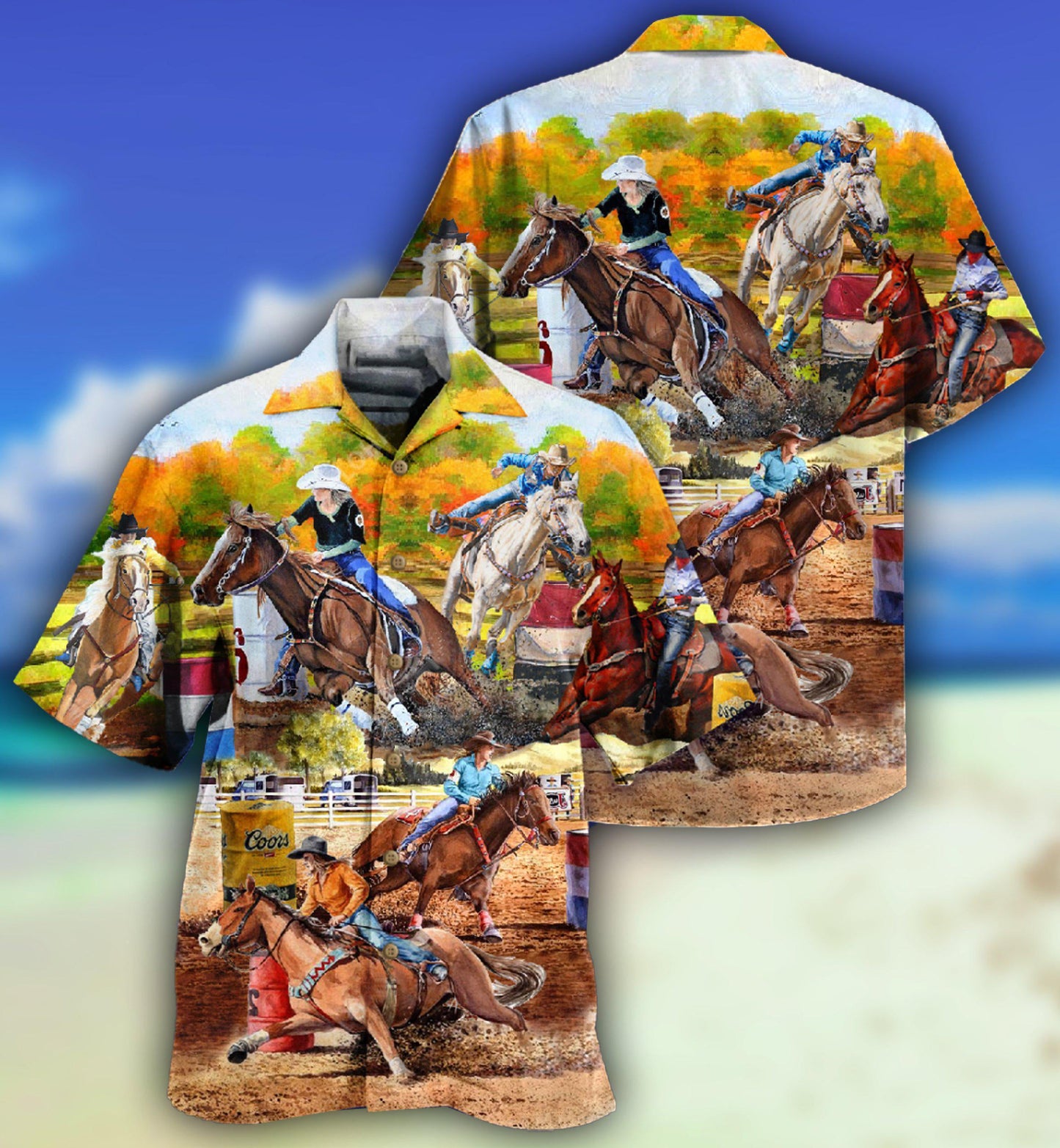 Horse Barrel Racing Ride Stole Hawaiian Shirt For Coastal Adventures And Warm Weather Wear
