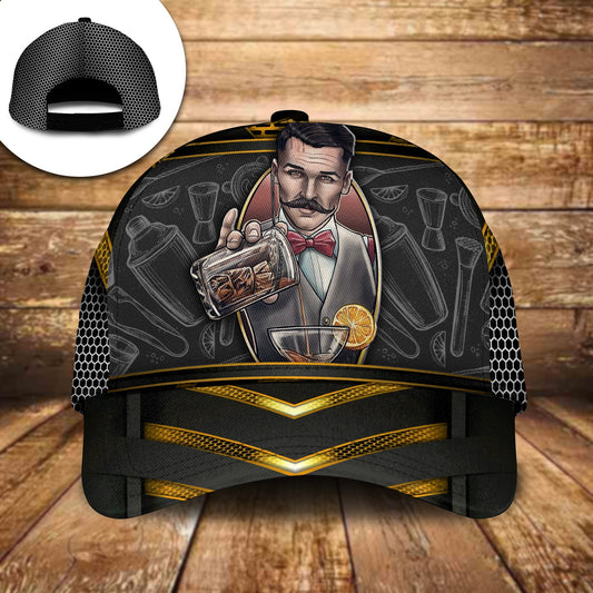 Bartender Vintage Lover Classic Cap For Casual Styling Holiday Travel And Weekend Adventures