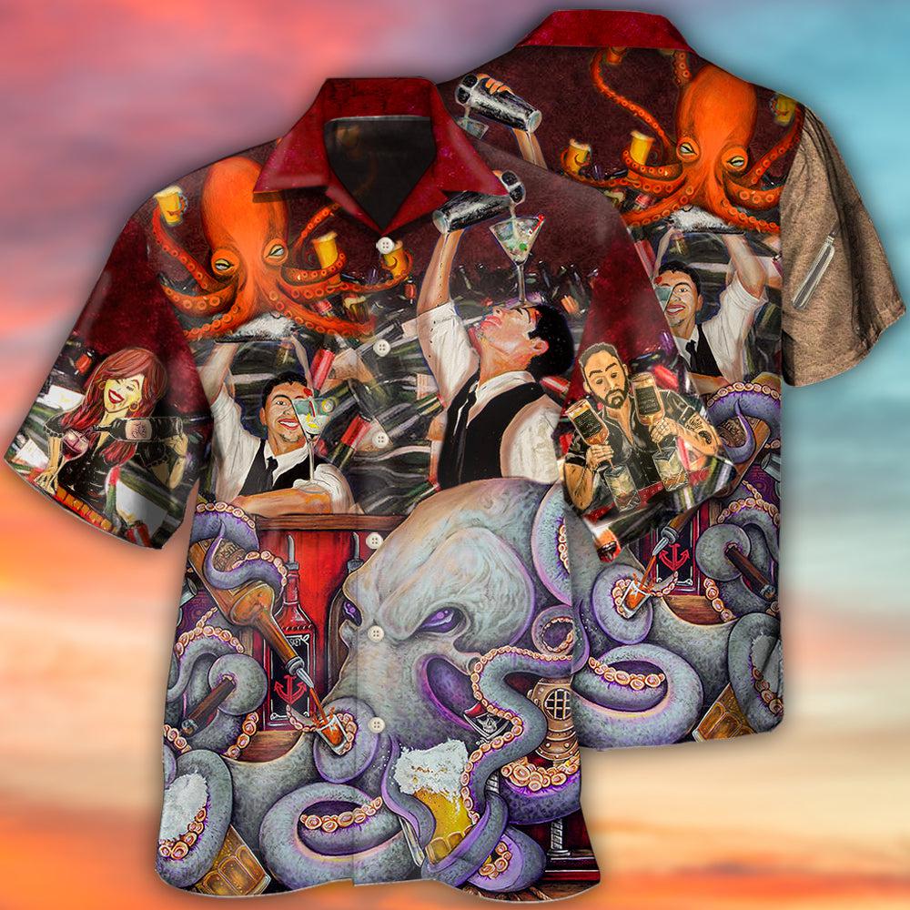 Bartender Hawaiian Shirt Artwork View For Weekend Travel And Beach Style