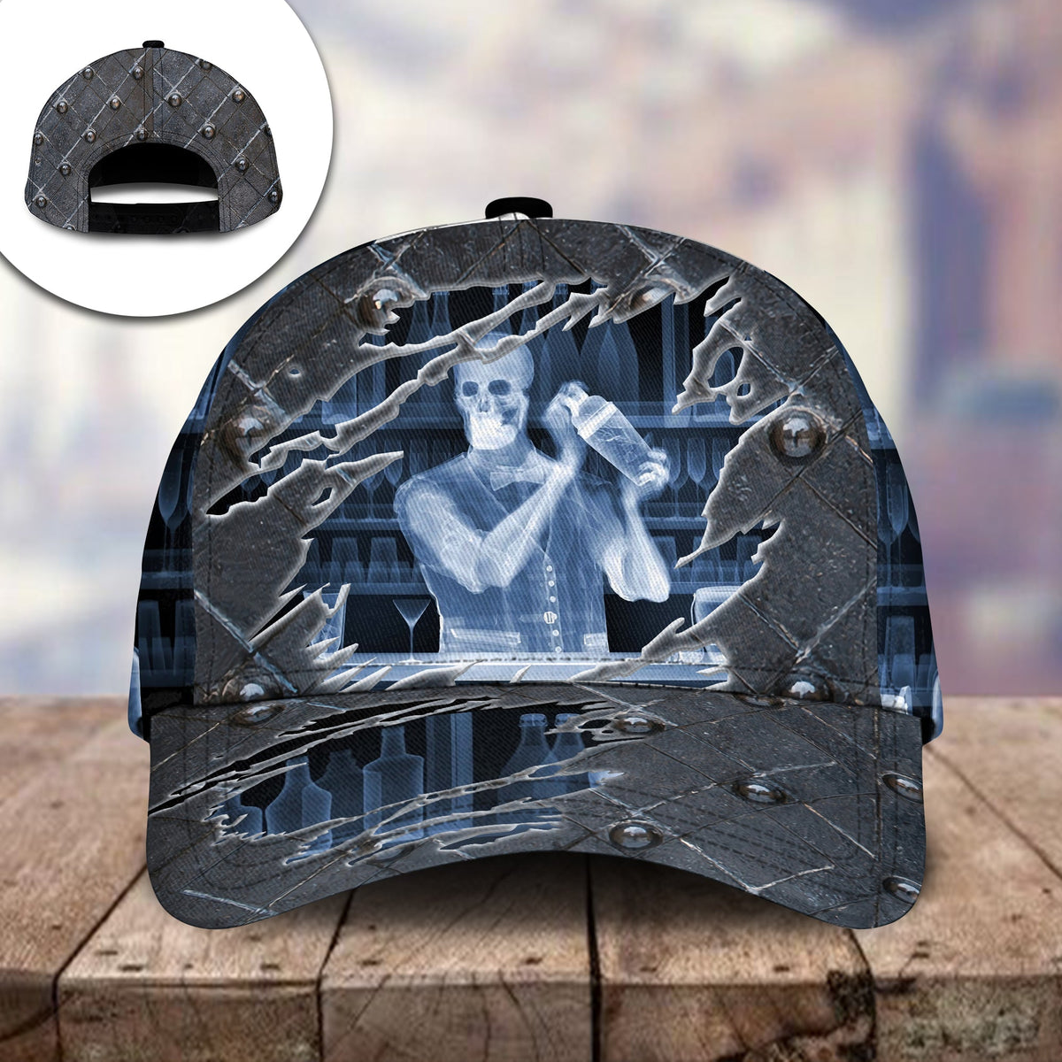 Bartender Skull Bar Lover Classic Cap For Daily Styling Weekend Travel And Outdoor Activities