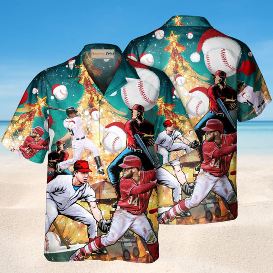 Baseball Christmas Celebration Hawaiian Shirt For Resort Trips, Coastal Parties, And Warm Weather Style