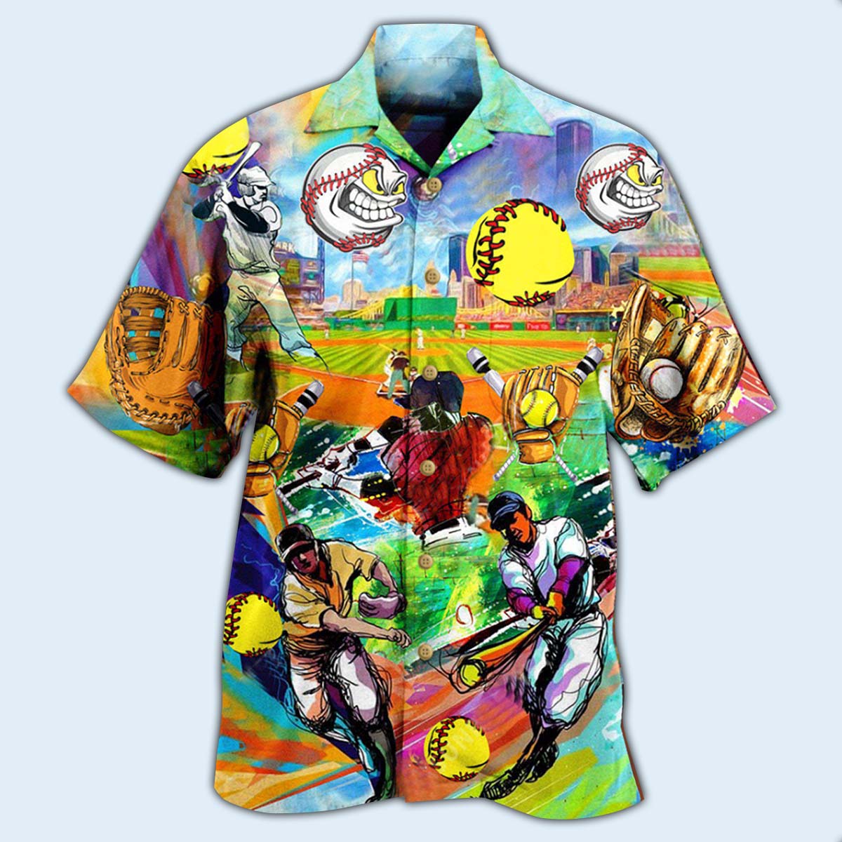 Baseball Hawaiian Shirt With All Over Print For Warm Weather Adventures Parties And Daily Comfort