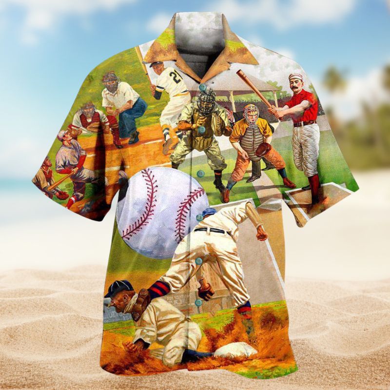 Funny Baseball Hawaiian Shirt For Summer Vacation, Beach Travel, And Casual Wear