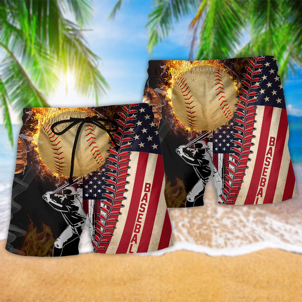 Baseball Nothing More American Than Baseball Beach Shorts For American Pride Beach Days