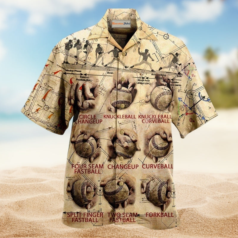 Baseball Pitching Grips Hawaiian Shirt For Resort Travel Summer Events And Thoughtful Casual Gifting