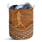 Small Size Baseball Rattan Texture Lover Laundry Basket For Bathroom Bedroom Storage