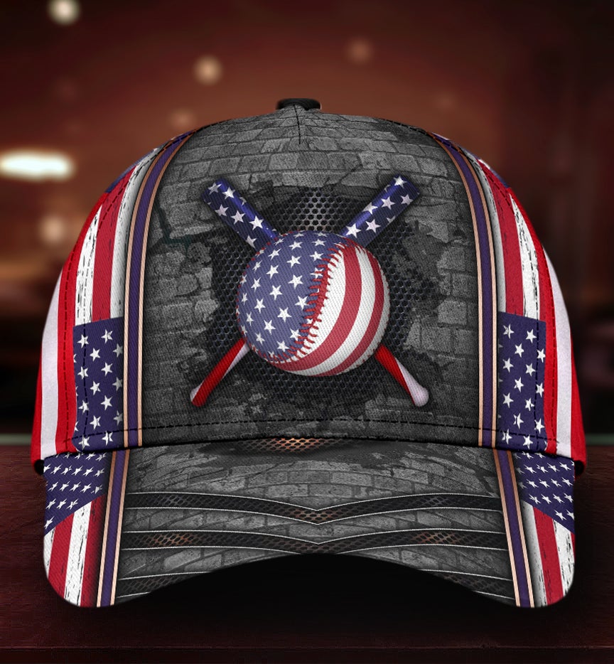 Baseball Wall Crack Pattern Classic Cap For Daily Comfort Outdoor Fun And Weekend Vacations