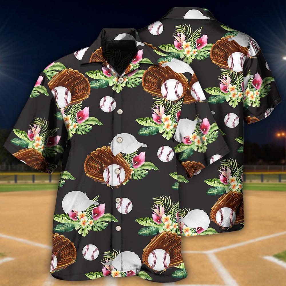 Floral Tropical Baseball Hawaiian Shirt For Tropical Holidays, Resort Trips, And Relaxed Coastal Style