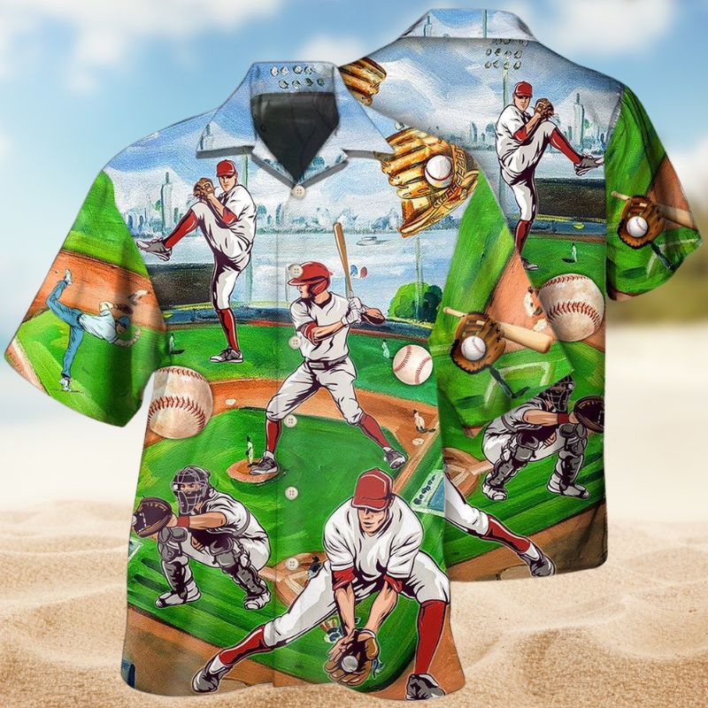 Baseball Sport Hawaiian Shirt For Island Vacations, Resort Wear, And Relaxed Seasonal Style