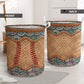 Baseball Rattan Mandala Laundry Basket For Nursery Dorm And Home Storage