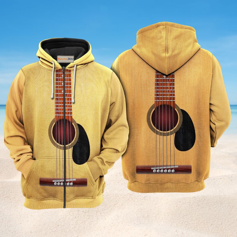 Basic Guitar Music Hoodie For Music Lovers Concert Outings Travel And Everyday Streetwear