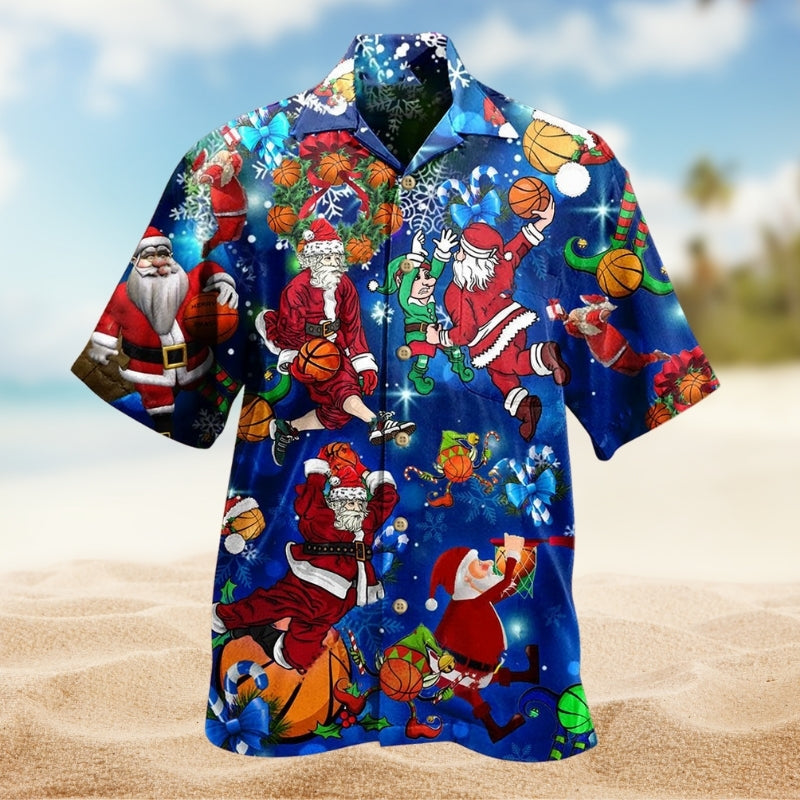 Festive Christmas Hawaiian Shirt For Tropical Holidays, Outdoor Gatherings, And Everyday Comfort