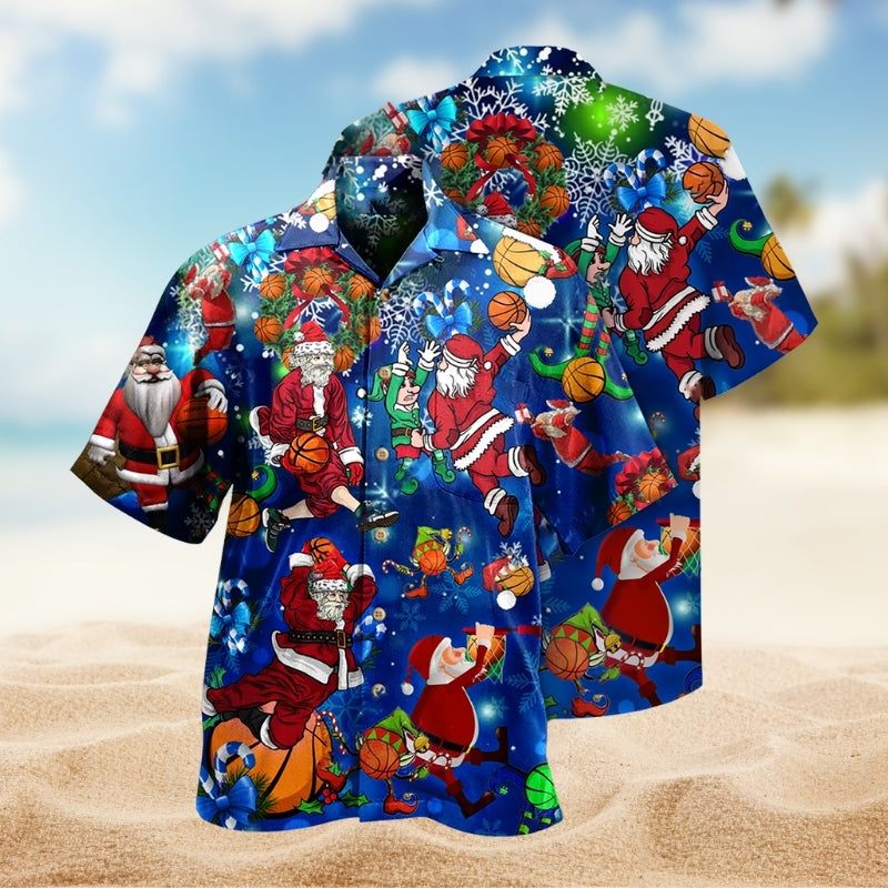 Festive Christmas Hawaiian Shirt For Tropical Holidays, Outdoor Gatherings, And Everyday Comfort