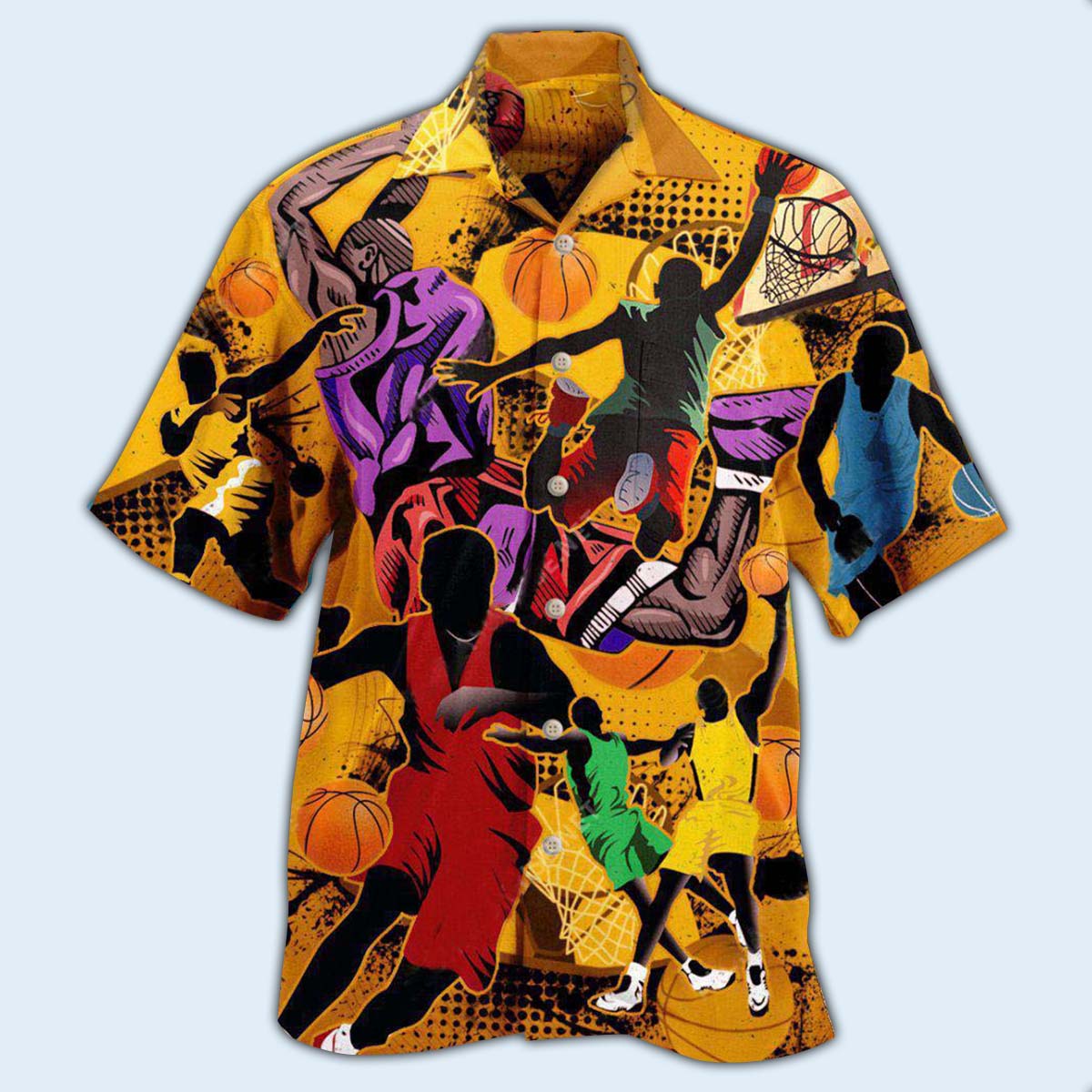 Basketball Hawaiian Shirt With All Over Print For Tropical Getaways Outdoor Fun And Everyday Wear