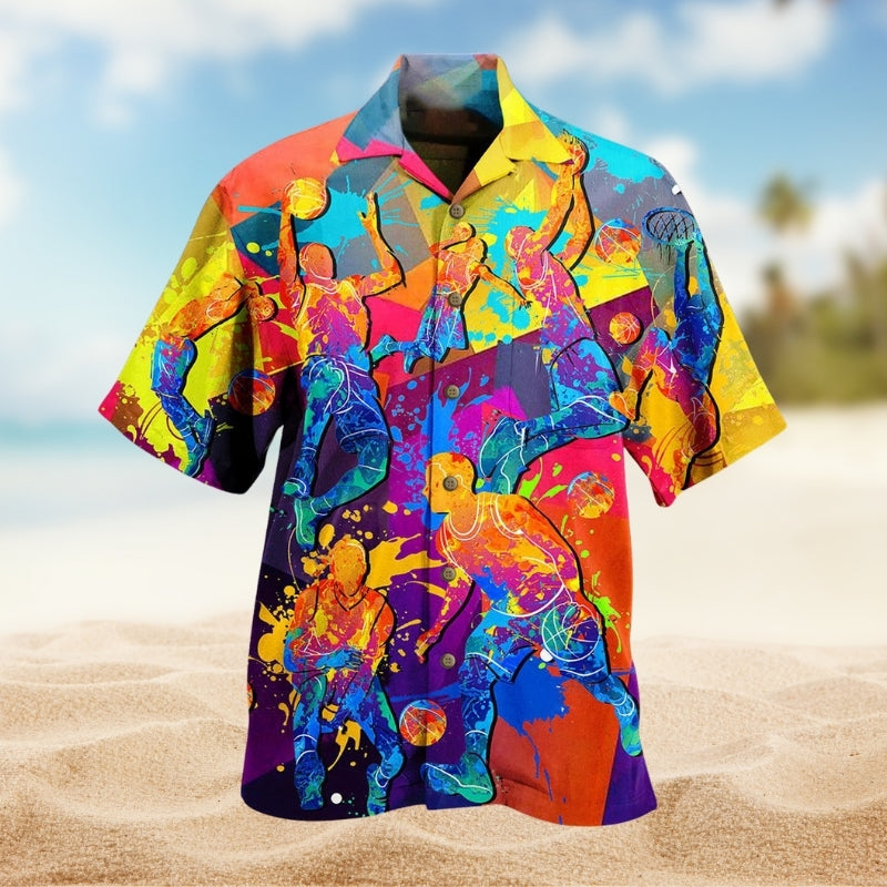 Gambling Dog Poker Hawaiian Shirt Pattern Detail For Vacation Style