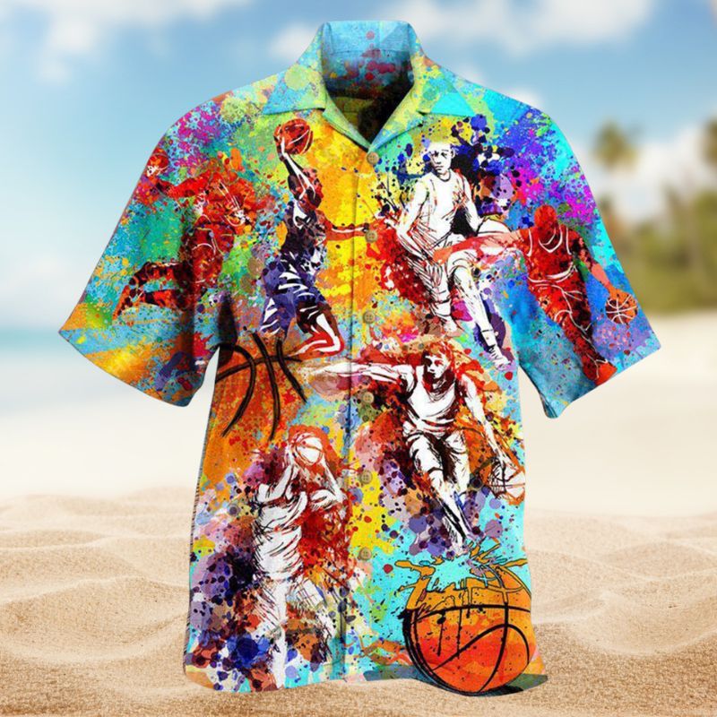 Basketball Shot Hawaiian Shirt For Beach Days, Summer Outings, And Thoughtful Gift Giving