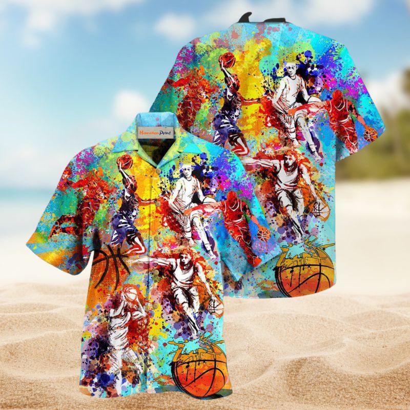 Basketball Shot Hawaiian Shirt For Beach Days, Summer Outings, And Thoughtful Gift Giving